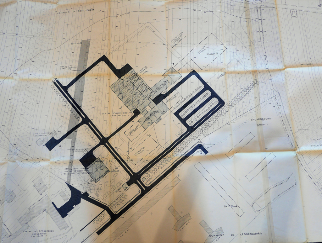 Plan de masse pour la construction du CEB sur le campus de Cronenbourg, avant projet juillet 1964